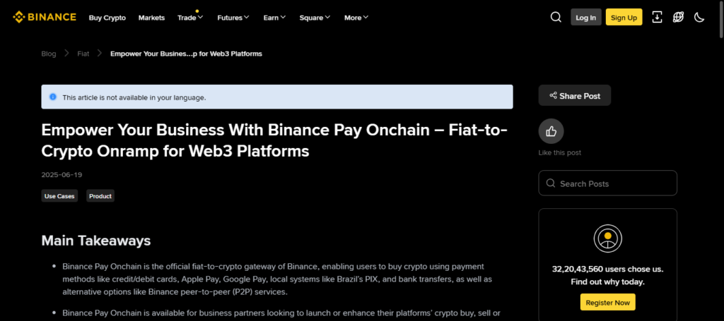 Binance Pay On‑Ramp