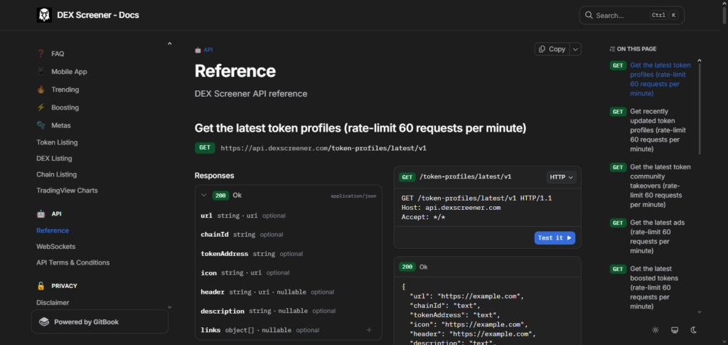 DexScreener API