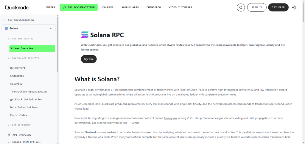 QuickNode Solana API