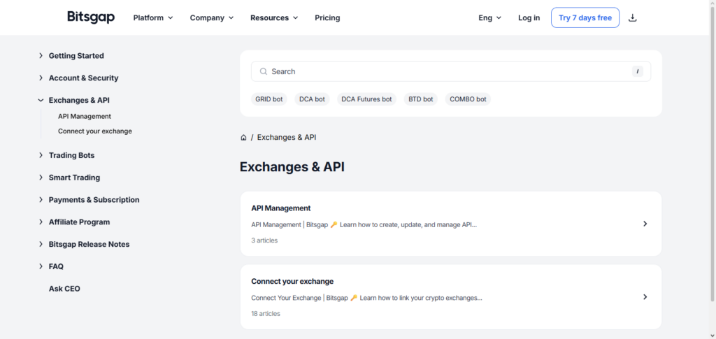 Bitsgap API