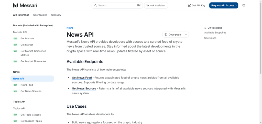 Messari News API