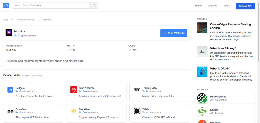 Nomics API