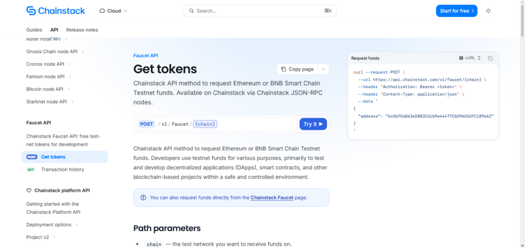 Chainstack Token API