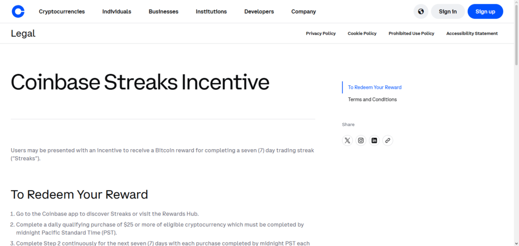 Coinbase Streaks