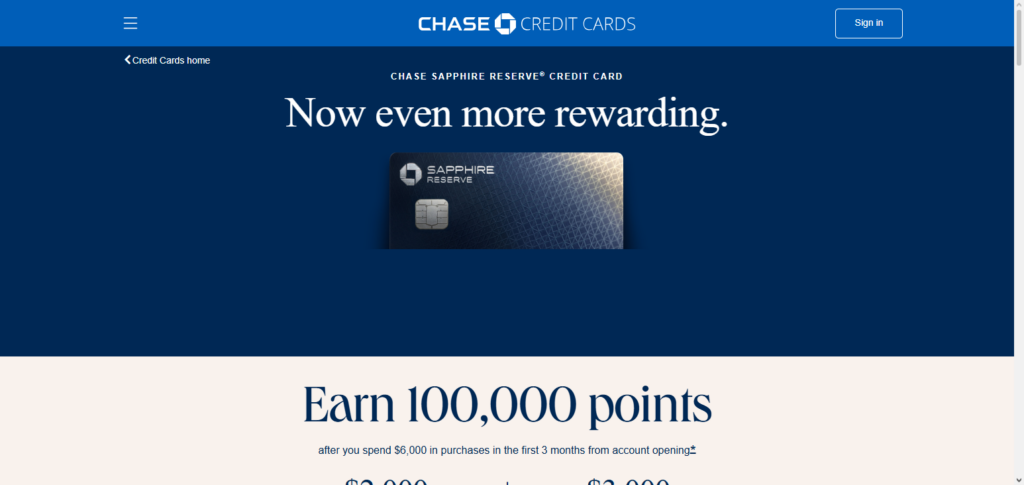 Chase Sapphire Reserve VIP