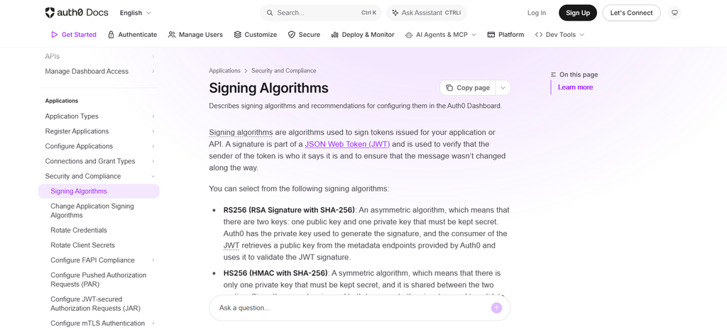 Signing algorithm