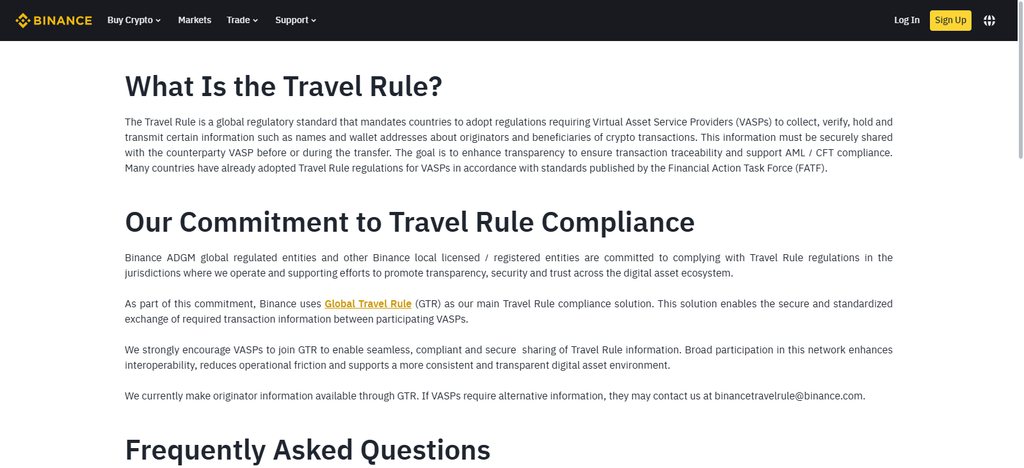 Binance Travel Rule Solution