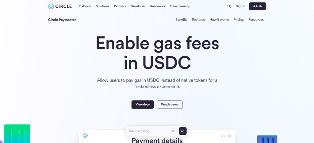 Circle USDC Paymaster