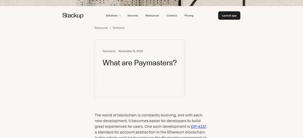 Stackup Paymaster