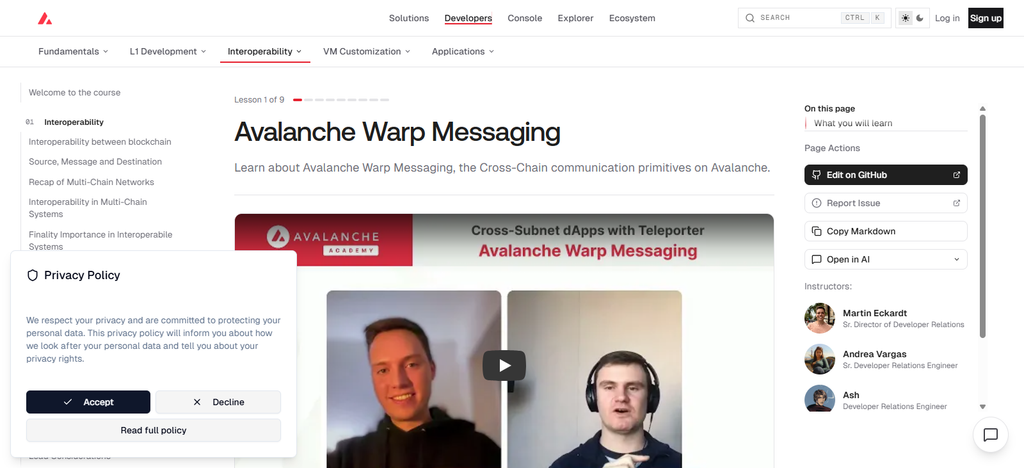Avalanche Warp Messaging (AWM)